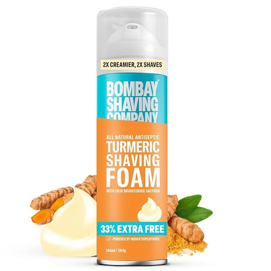 Bombay Shaving Company Turmeric Shaving Foam,266 ml (33% Extra) with Turmeric & Sandalwood