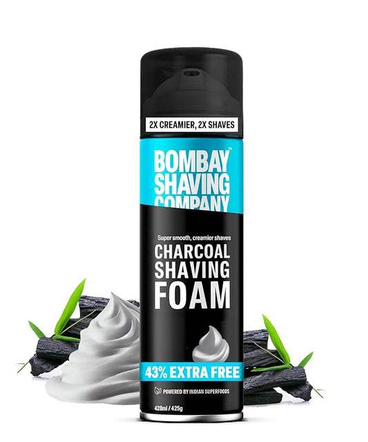 Bombay Shaving Company Charcoal Shaving Foam for Men, 425g (43% Extra)
