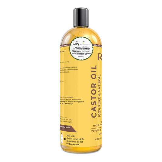 Rey Naturals Cold Pressed Extra Virgin Castor Oil For Hair Growth - 200ml