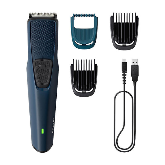 Philips Battery Powered Skin Protect Beard Trimmer for Men | Cordless Rechargeable with USB Charging I BT1232/18