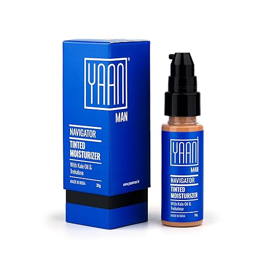 Yaanman Tinted Moisturizer For Men, 30Gm (Light) | Bb Cream | Improves Uneven Skin Tone| Hydrating And Light Weight, Non Sticky Makeup | With Kale Oil & Trehalose
