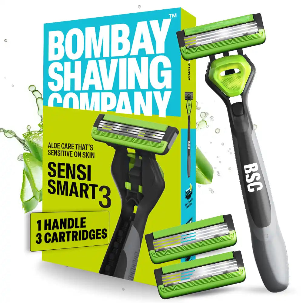 Bombay Shaving Company Sensi Smart 3 Value Pack (Handle + 3 Blades Car ...
