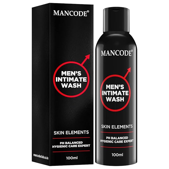 Mancode Intimate Wash For Men - 100ml with Tea Tree Essential Oil Ayurvedic & Natural Personal Intimate Hygiene Prevents Itching Irritation & Dryness Caused By Sweating Ball Wash for Men